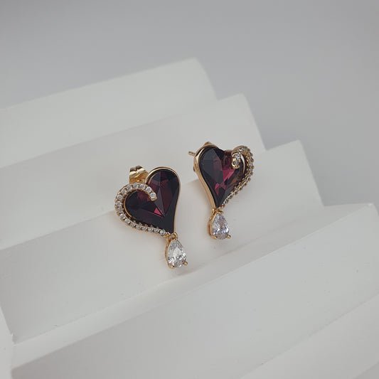 Mirdzoši auskari ar Swarovski kristālu un hipoalerģisku aizdari – ROTAS69