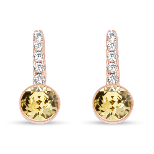 Auskari ar dzeltenu Swarovski kristālu un angļu aizdari