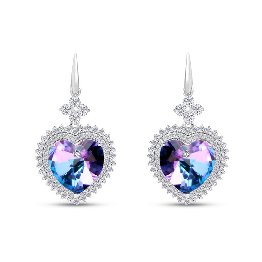 Auskari ar Swarovski kristālu – sirds formas mirdzums un elegants dizains | ROTAS69