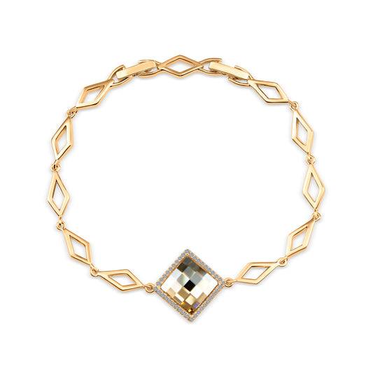 Aproce ar Swarovski kristālu un ģeometriskiem posmiem